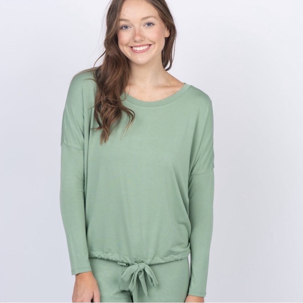 Eberjey Gisele Mineral Green Modal Slouchy Lounge Top